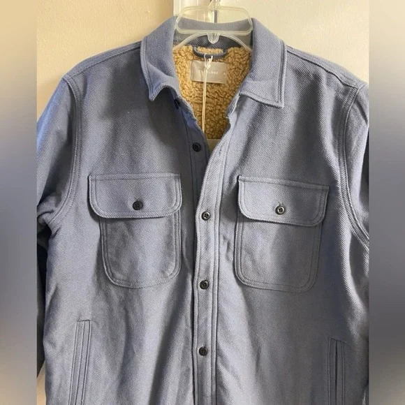 Everlane Men's Gray Shirt Jacket Sherpa lined Medium New